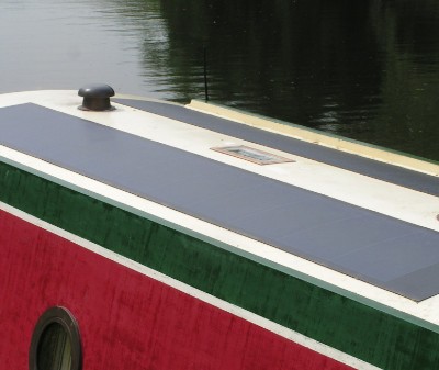Unisolar panels on a narrowboat